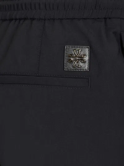 Jacob Cohen Pantalone Relaxed Carrot Fit Daniel Rw Coulisse 100 Lana Trousers Blue In Black