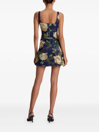 Alice And Olivia Eve Sweetheart Embellished Dress In Blue