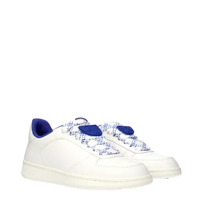 Burberry Women's Sneakers White Leather/electric Blue In White