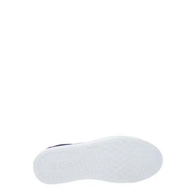 Burberry Checked Lace-up Sneakers In Blue