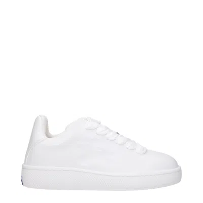 Burberry Low-top Sneakers In Box Leather In White