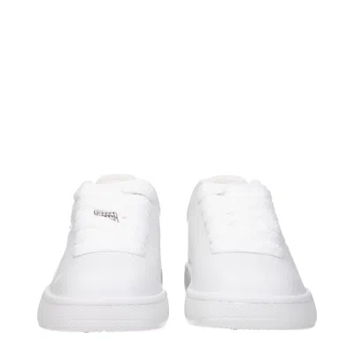 Burberry Low-top Sneakers In Box Leather In White