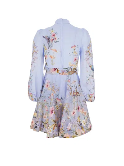 Zimmermann Rebellion Linen Mini Dress In Blue
