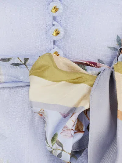 Zimmermann Rebellion Linen Mini Dress In Blue