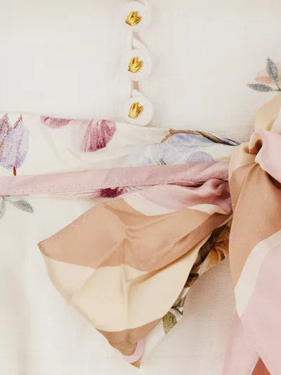 Zimmermann Rebellion Linen Long Dress In Neutral