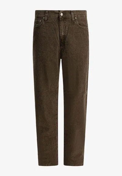 Carhartt Five-pocket Trousers With Back Patch Pockets In Brown