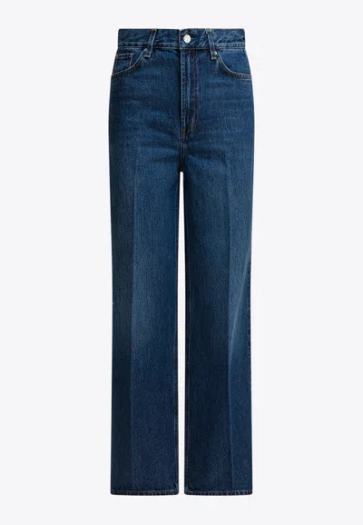 Totême Logo Patch Straight-leg Jeans In Blue