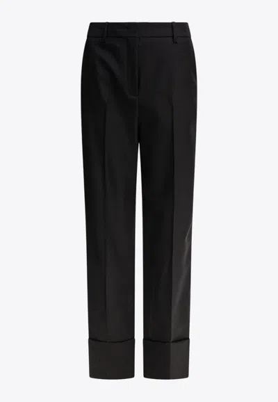 Valentino Tailored Trousers With Back Pockets And Front Pleats In Black