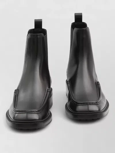 Saint Laurent 25mm Joe Pull-tab Square-toe Chelsea Boots In Black