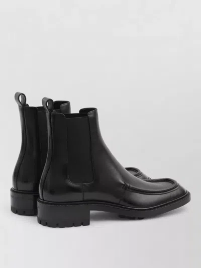 Saint Laurent 25mm Joe Pull-tab Square-toe Chelsea Boots In Black