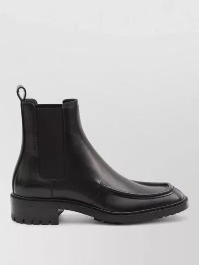 Saint Laurent 25mm Joe Pull-tab Square-toe Chelsea Boots In Black