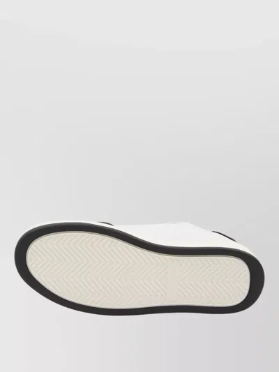 Saint Laurent White And Black Leather Sneakers In Multi