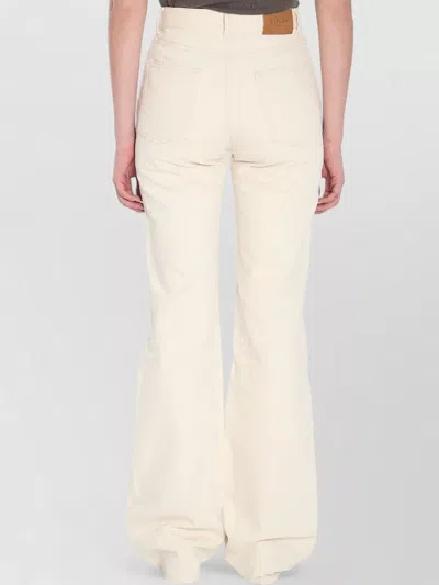 Saint Laurent 70s High Waist Bootcut Denim Trousers In White