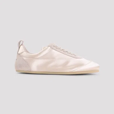 Jil Sander Etage Satin And Suede Low-top Sneakers In Neutral