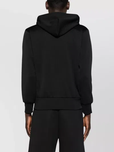 Comme Des Garçons Comme Des Garcons Logo Zipped Cotton Hoodie In Black
