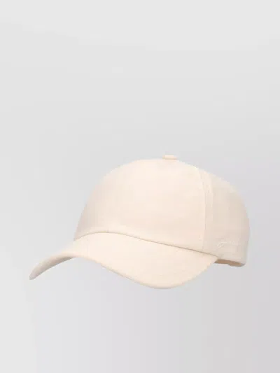 Jacquemus Baseball Hat Cotton Curved Brim In Neutral