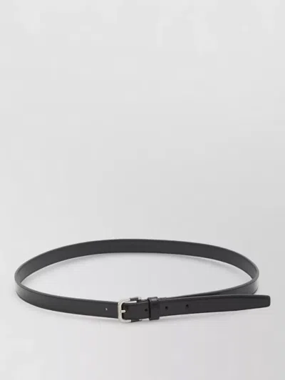 Saint Laurent Leather Belt Resin Buckle Detail In Black