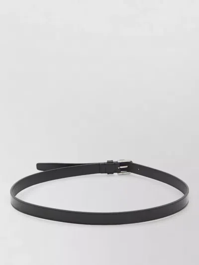Saint Laurent Leather Belt Resin Buckle Detail In Black