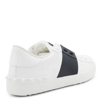 Valentino Garavani Open Leather Sneakers With Contrast Band And Stud Details Shoes In White