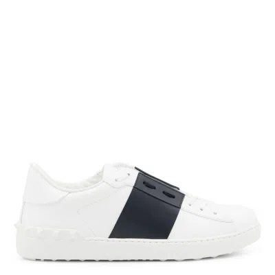 Valentino Garavani Open Leather Sneakers With Contrast Band And Stud Details Shoes In White