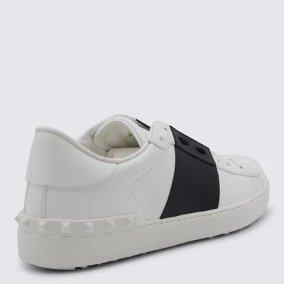 Valentino Garavani Open Leather Sneakers With Contrast Band And Stud Details Shoes In White