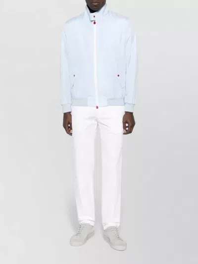 Kiton High Collar Jacket Snap Buttons In White