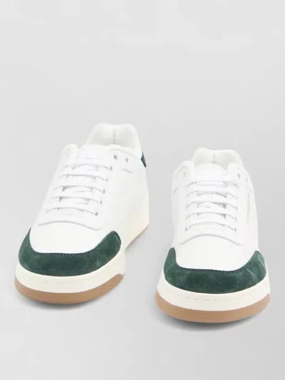 Saint Laurent Sl61 Leather Sneakers Signature Sole In Green