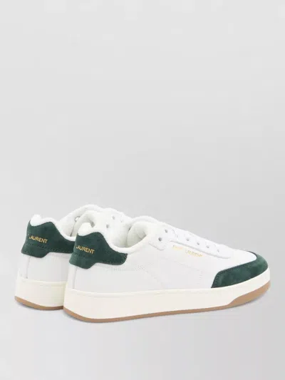 Saint Laurent Sl61 Leather Sneakers Signature Sole In Green