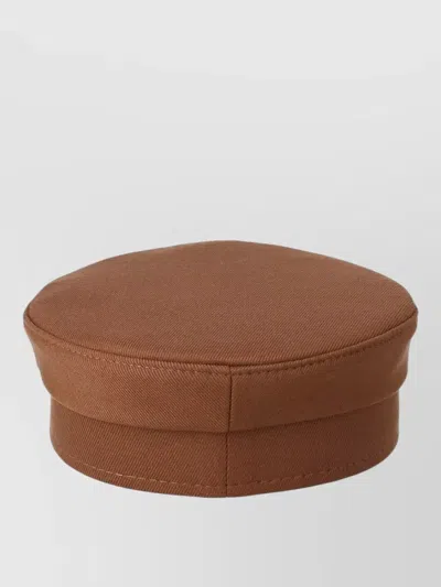 Ruslan Baginskiy Studded Flat Top Structured Hat Design In Brown