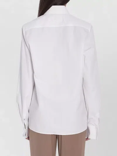 Saint Laurent Regular Fit Long Sleeve Cotton Shirt In Pink