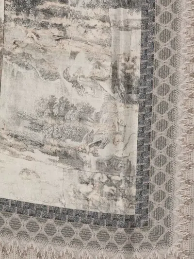 Pierre Louise Mascia Aloeuw Large Patterned Rectangular Scarf In Multi