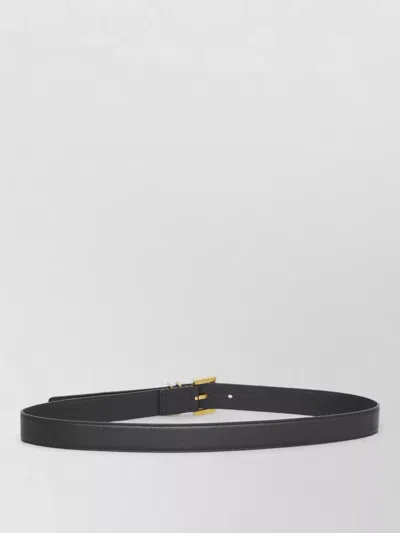 Saint Laurent Monogram Signature Leather Thin Waist Belt In Blue