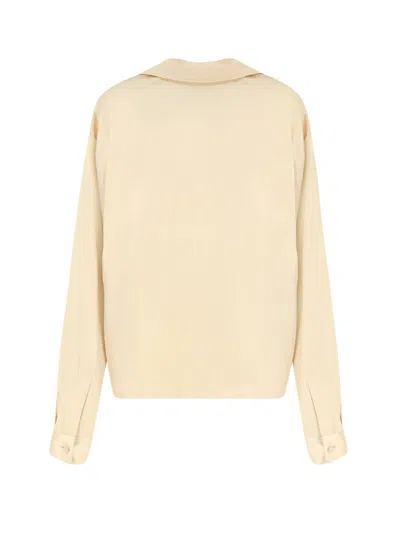 Tom Ford Stretch Satin Shirt In Neutral