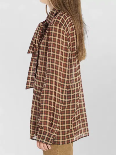 Saint Laurent Cassandre Oversized Wool Shirt Necktie In Multi