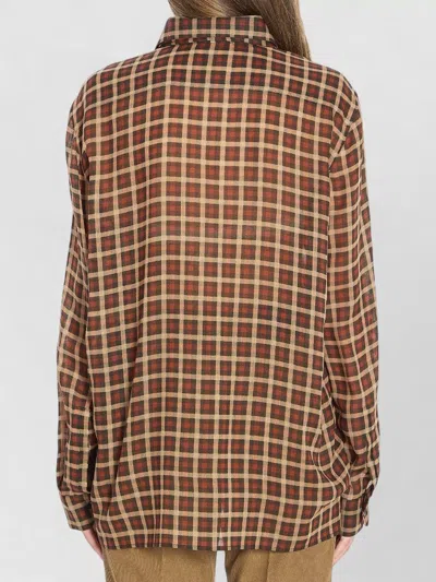Saint Laurent Cassandre Oversized Wool Shirt Necktie In Multi