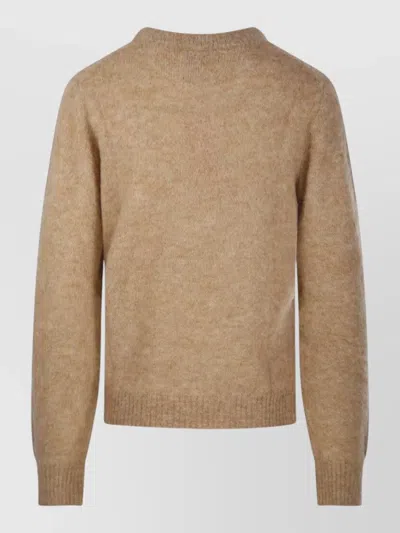 Ganni Printed Alpaca Wool Blend Sweater In Neutral