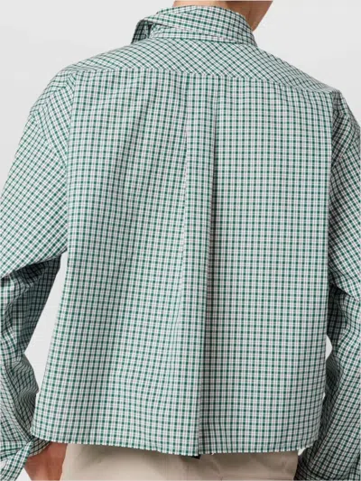 Miu Miu Check Cropped Button-front Shirt In Multi