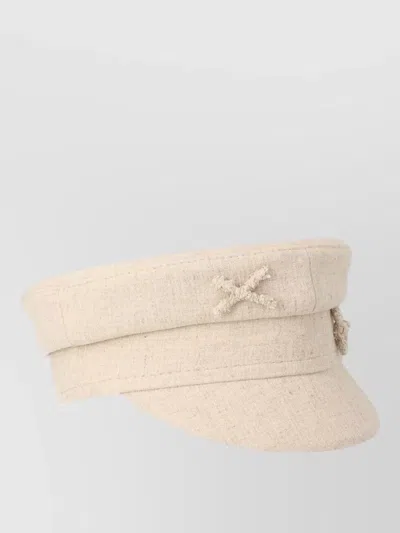 Ruslan Baginskiy Textured Brimmed Hat Embroidered Tonal Accents In Neutral