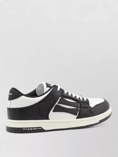 Amiri Skel Top Low Black And White Sneakers With Logo Patch On Thetongue And Contrasting Details On The Si In Black