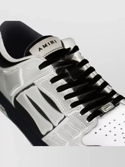 Amiri Skel Top Low Black And White Sneakers With Logo Patch On Thetongue And Contrasting Details On The Si In Black