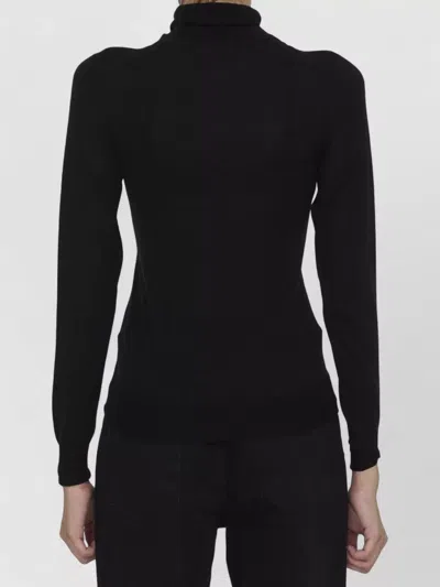 Saint Laurent Wool Turtleneck Sweater Relaxed Fit In Black