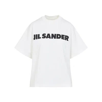 Jil Sander Crewneck Short Sleeves Classic Print T-shirt Clothing In White