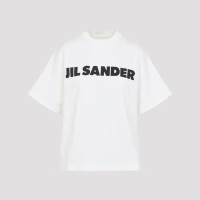 Jil Sander Crewneck Short Sleeves Classic Print T-shirt Clothing In White