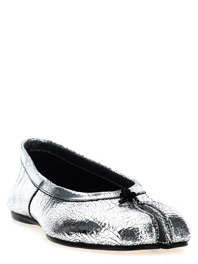 Maison Margiela Tabi Broken Mirror Ballet Flats In Silver