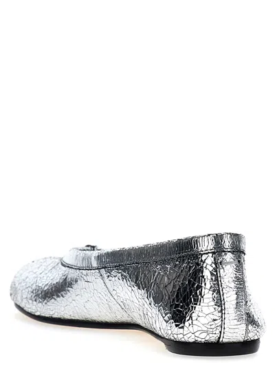 Maison Margiela Tabi Broken Mirror Ballet Flats In Silver