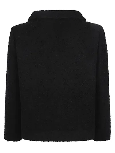 Valentino Vlogo Signature Wool Jacket Round Collar In Black