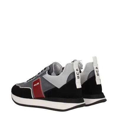 Cesare Paciotti Sneakers 4us Men's Fabric Gray/burgundy In Multi