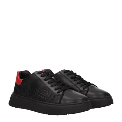 Cesare Paciotti Sneakers 4us Men's Leather Black/red In Black