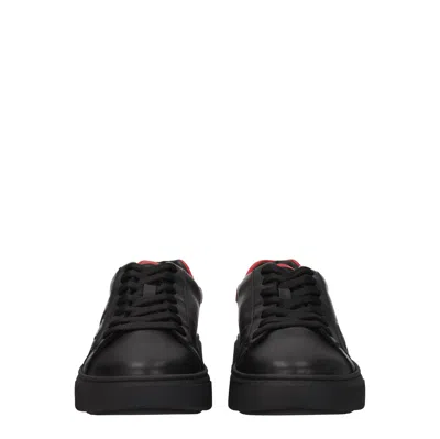 Cesare Paciotti Sneakers 4us Men's Leather Black/red In Black