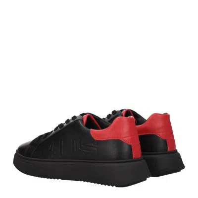 Cesare Paciotti Sneakers 4us Men's Leather Black/red In Black